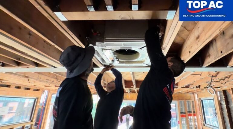 HVAC technician discussing a maintenance plan with a Los Angeles homeowner