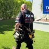 HVAC technician inspecting a system at a Craftsman-style home in Pasadena, CA
