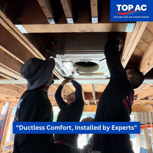 TOP AC technician completing an HVAC repair for a Reseda CA home