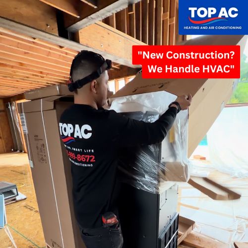 TOP AC technician completing an HVAC repair for a Canoga Park CA home