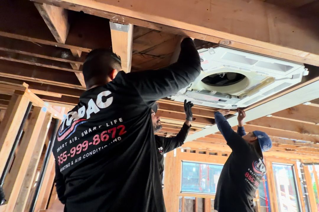 TOP AC technician completing an HVAC repair for a West Hills CA home